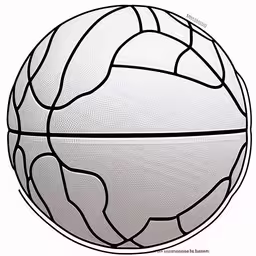 a black and white drawing of a ball,a basketball with lines is shown in black and white,an image of a basketball ball,a basketball ball with abstract lines and white background,a drawing of a basketball that is round in size