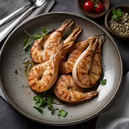 the raw shrimp are in the plate ready to be eaten