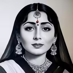 a portrait painting of a woman wearing a bridal