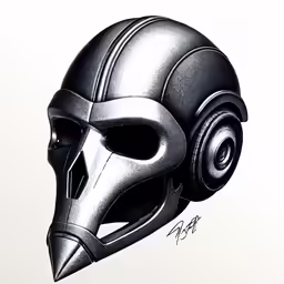 a drawing of a helmet with two earphones on top