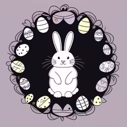 a picture of a rabbit that is in the middle of a circle