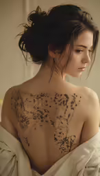 a woman with very large body covered in tattoos