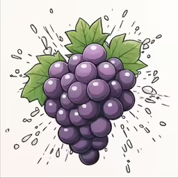 an illustration of grapes with leaves on white background