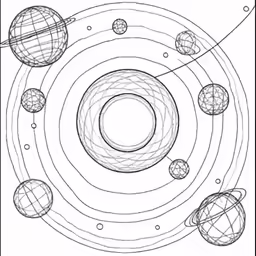 the solar system with five planets