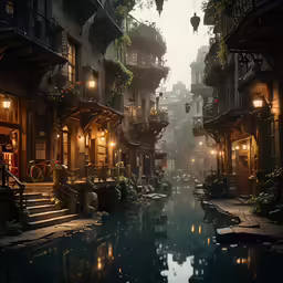 some very pretty looking buildings and water