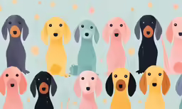 a photo of some dogs painted on a wall