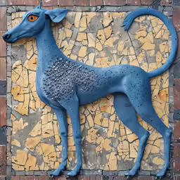 this is a blue horse figurine on the outside