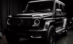 a black mercedes benz g class is displayed