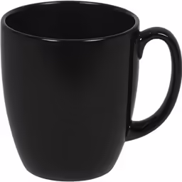 black coffee mug with a large inner rim and a small inner