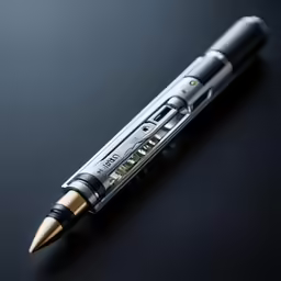 a black fountain pen on a dark surface