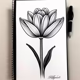 this is a sketch of a lotus flower