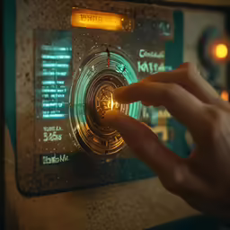 a hand on the buttons of an electronic device