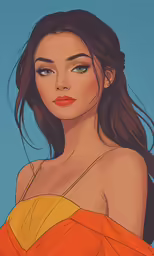 a woman with very large breasty and brown hair
