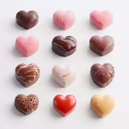 a heart - shaped assortment of chocolate hearts