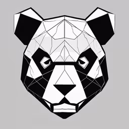 a geometric head of a bear,a large bear