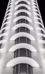 the top of a large white building