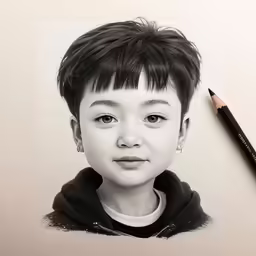 an illustration of a child with a pencil