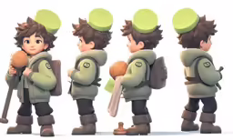 a set of cartoon character poses as green people