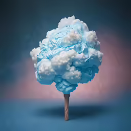 a blue and white cake that looks like a tree