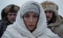 a young woman wearing a scarf with head covering