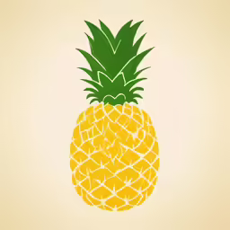 a drawing of a pineapple on a yellow background