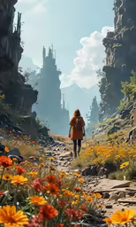 the last half of the scene is the scenery in this painting