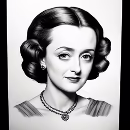 a portrait of a woman wearing a necklace