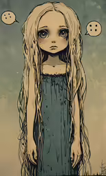 a poster with an image of a girl looking over her shoulder
