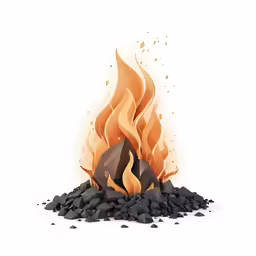 an open fire with lots of lava