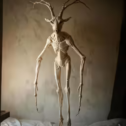 a weird looking creature on a bed