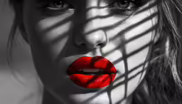 a beautiful woman with red lips