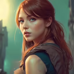 the image is of a woman wearing a leather outfit