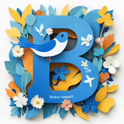 this is a colorful picture of an letter, which has birds