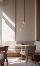 a room with two chairs and a table