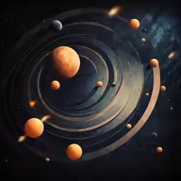 the planets and their satellites in an art print