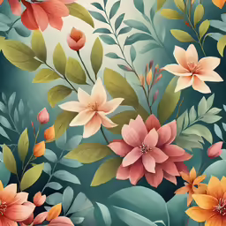 a flowery pattern with a blue background
