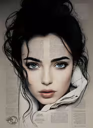 a woman that is sitting down with a coat on
