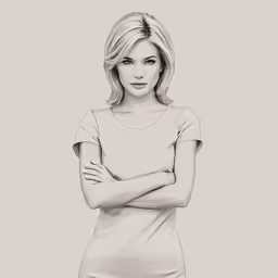 a drawing of a woman wearing a short dress