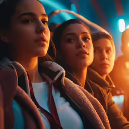 a group of people standing next to each other