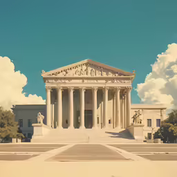 a photograph of a building with columns and pillars