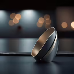 an empty, metal ring on a surface