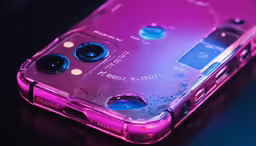 a picture of some bright colors on an older cell phone