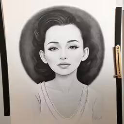 a drawing of a girl with long hair in a hair salon