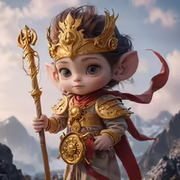 an image of a elf with a golden sword