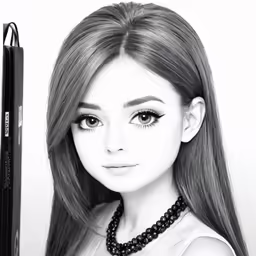 black and white photo of a girl with bangs