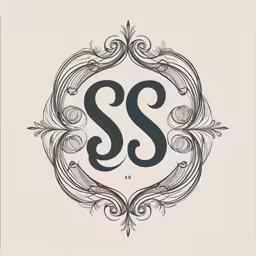 letter s and letter s on paper with flourish and swirl