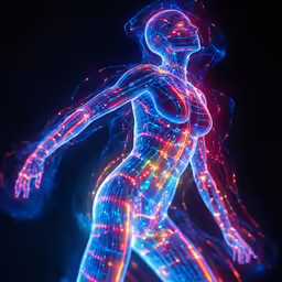 the light painting is created with a figure on it