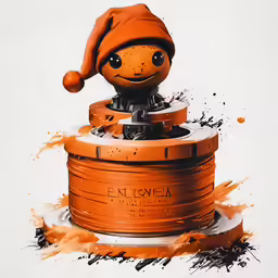 a very cute orange doll wearing a hat