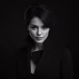 a very attractive woman in a suit posing for a picture