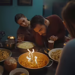 a group of people gathered around a very large cake